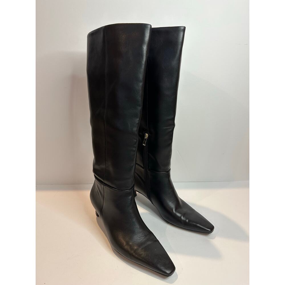 Torgeis Edeline Tall Kitten Heel Boots Women's 9 Black Knee High Dress Boots